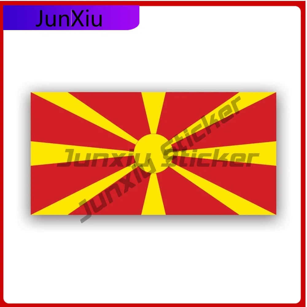 

Macedonian Flag Sticker Fade Resistant Sun Resistant Funny For Motorcycle Truck Laptop Self Adhesive Removable Decal Bumper