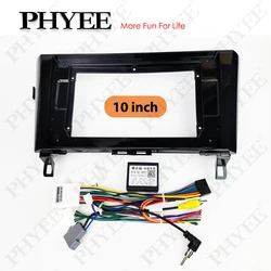 CAN Bus Radio Wiring Harness Adapter with Panel Frame for Nissan Qashqai J11 2016-2019, for 2 Din 10