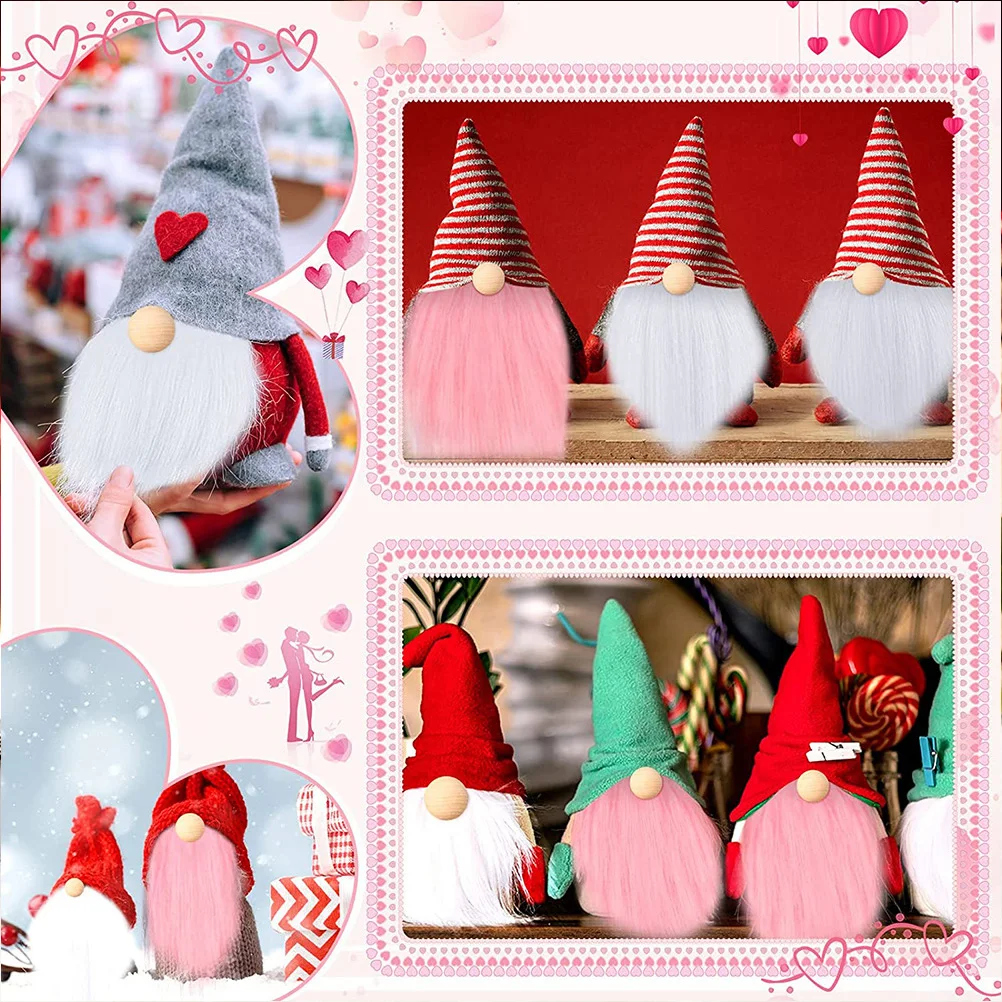 

1 set 1 Set Gnome Diy Pre-Cut Fake Beard Wood Bead Nose Soft Skin-Friendly Durable Decor Supplies For Crafts Beard Diy