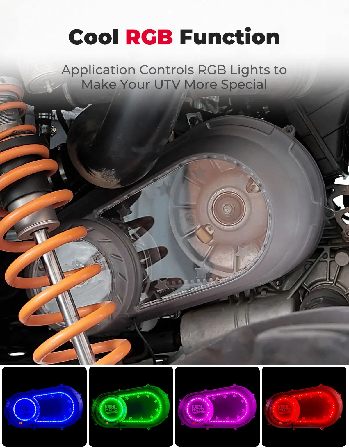 غطاء لوحة القابض CVT الخارجي RGB الشفاف UTV # 2207124   متوافق مع Polaris RZR XP 1000 /4 1000 /570 / Ranger XP 900 2017-2021