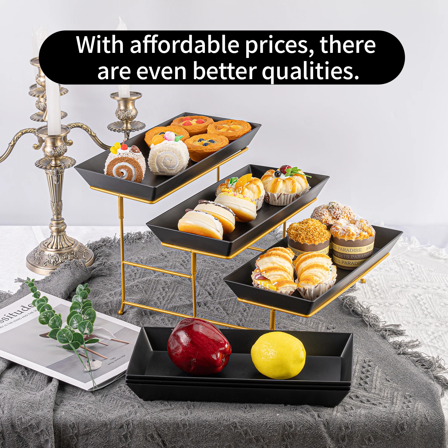 1PCS Cake rack bread dessert plate party table decoration supplies candy cake dessert fruit tray plastic food display rack