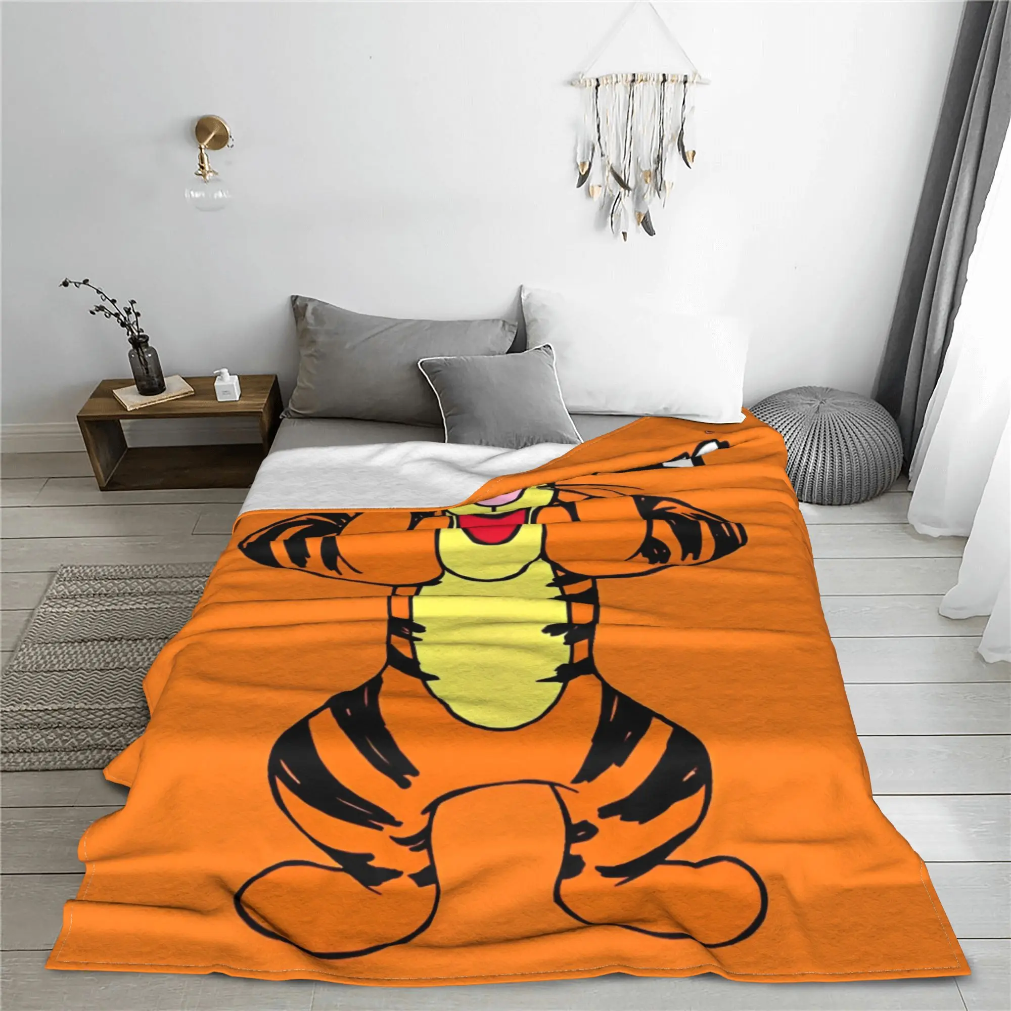 Winnie The Pooh Tigger Blankets Coral Fleece Plush Cartoon Cute Lightweight Thin Throw Blankets Outdoor Travel Couch Rug Piece