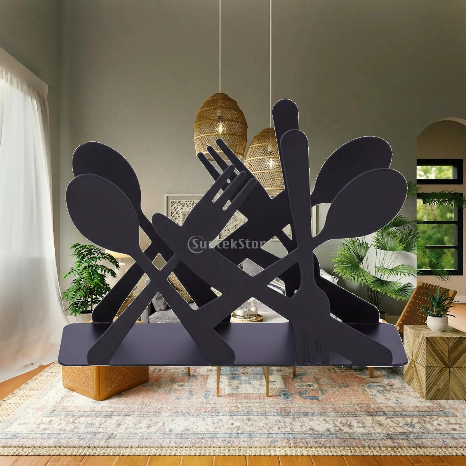 Desktop Organizer Multifunctional Iron Napkin Ring Decorative Table Organizer Paper Tissue Holder for Restaurant Home