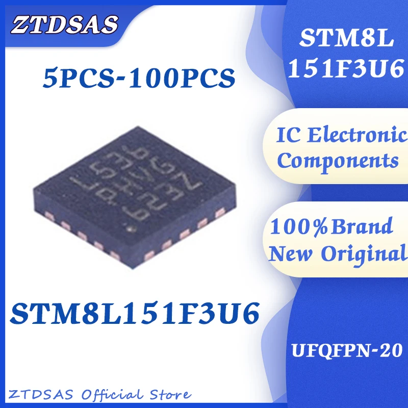 5PCS-100PCS STM8L151F3U6 STM8L151F3 STM8L151F STM8L151 STM8L STM8 STM QFN20 8 Bit Microcontroller