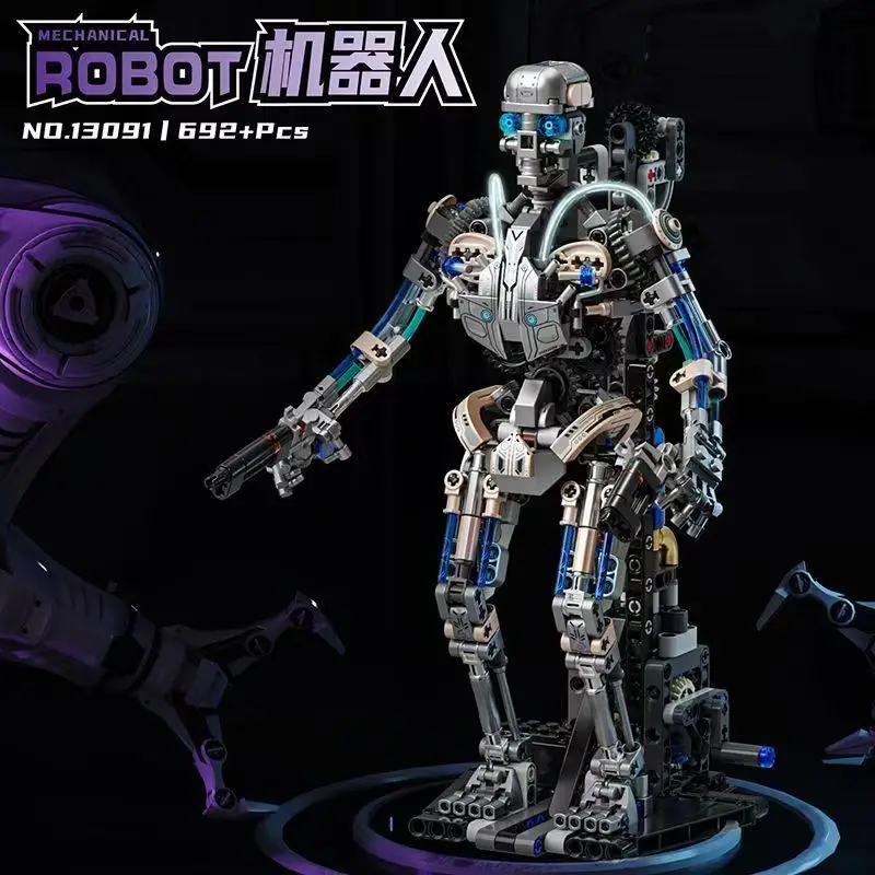 Mechanical Skull MOC Building Kit, 1099PCS Tech Model with LED Light, Cool DIY Gift for Block Lovers
