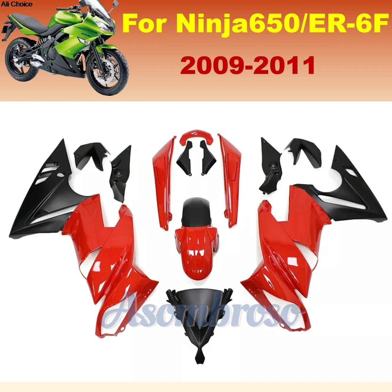 

Fit for Kawasaki Ninja 650 2009 2010 2011 ER 6F Motorcycle Cover Panel Fairing Cowl Ninja650
