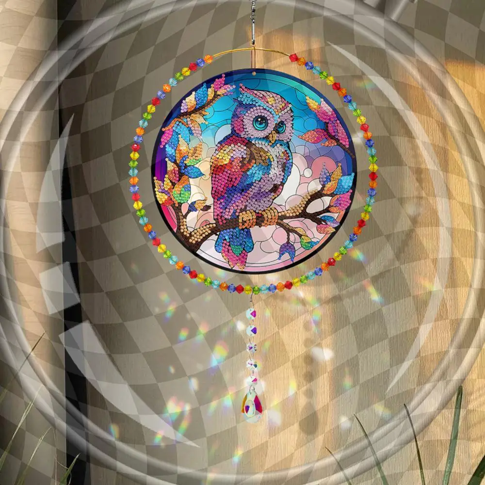 

Suncatcher Diamond Painting Hanging Pendant Mandala Diamond Painting Art Pendant Crystal Painting Ornaments Home Windows Decor