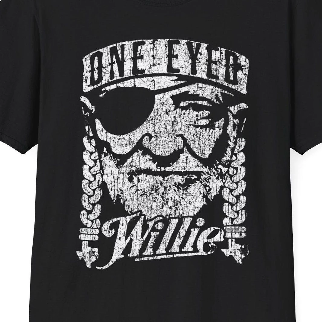 One Eyed Country Bar T-shirt - Old School Country Music, 80s Movie Music, Outlaws, Country Bumpkins, Willie, Rock Music T-shirt