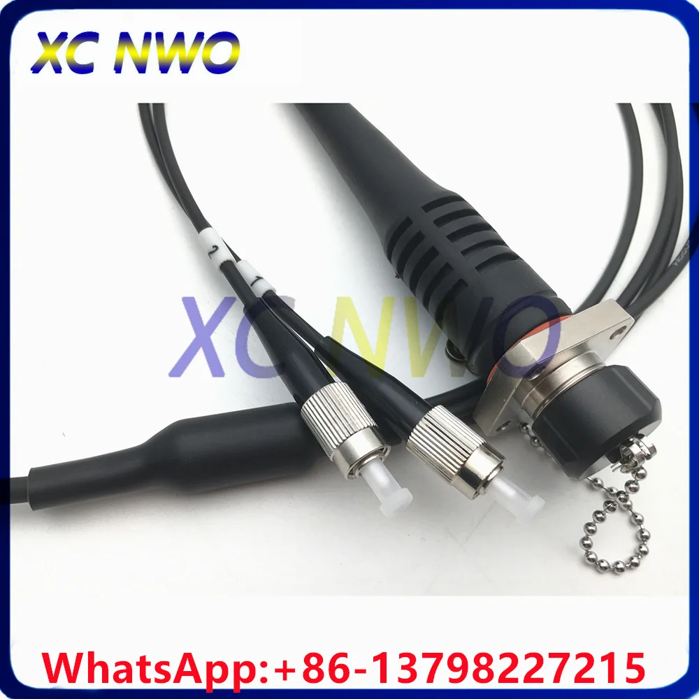 SM,2C,G657A1,4.0mm,LSZH Armored Cable,0.5M,ODC Square to FC/UPC Fiber Patch cord,30cm from Plug to FC/UPC Connector