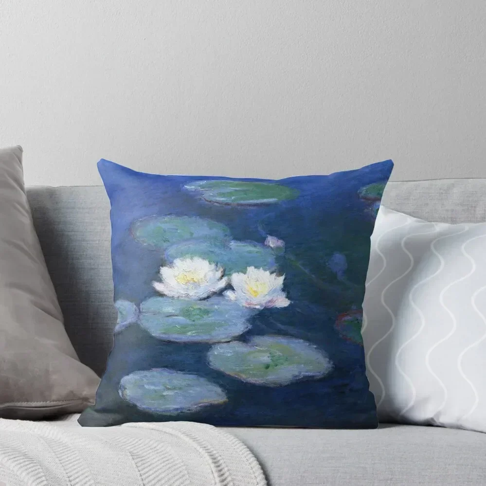 

Two Water Lilies Monet Fine Art Throw Pillow Decorative Sofa Cushion Cushions For Children bed pillows Decorative Cushion pillow