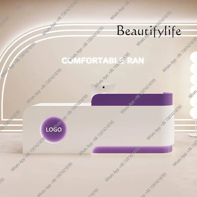 

1 Hotel Reception Desks Display Modern Shop Beauty Bar Luxury Executive Reception Desks Company Bureau Lounge Design