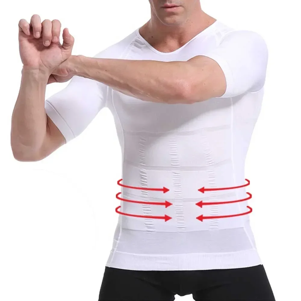 

Fat Tummy Slimming Body Vest Shaper Posture Corrector Corset Men's Burner Shirt Compression Abdomen Modeling Chest Male