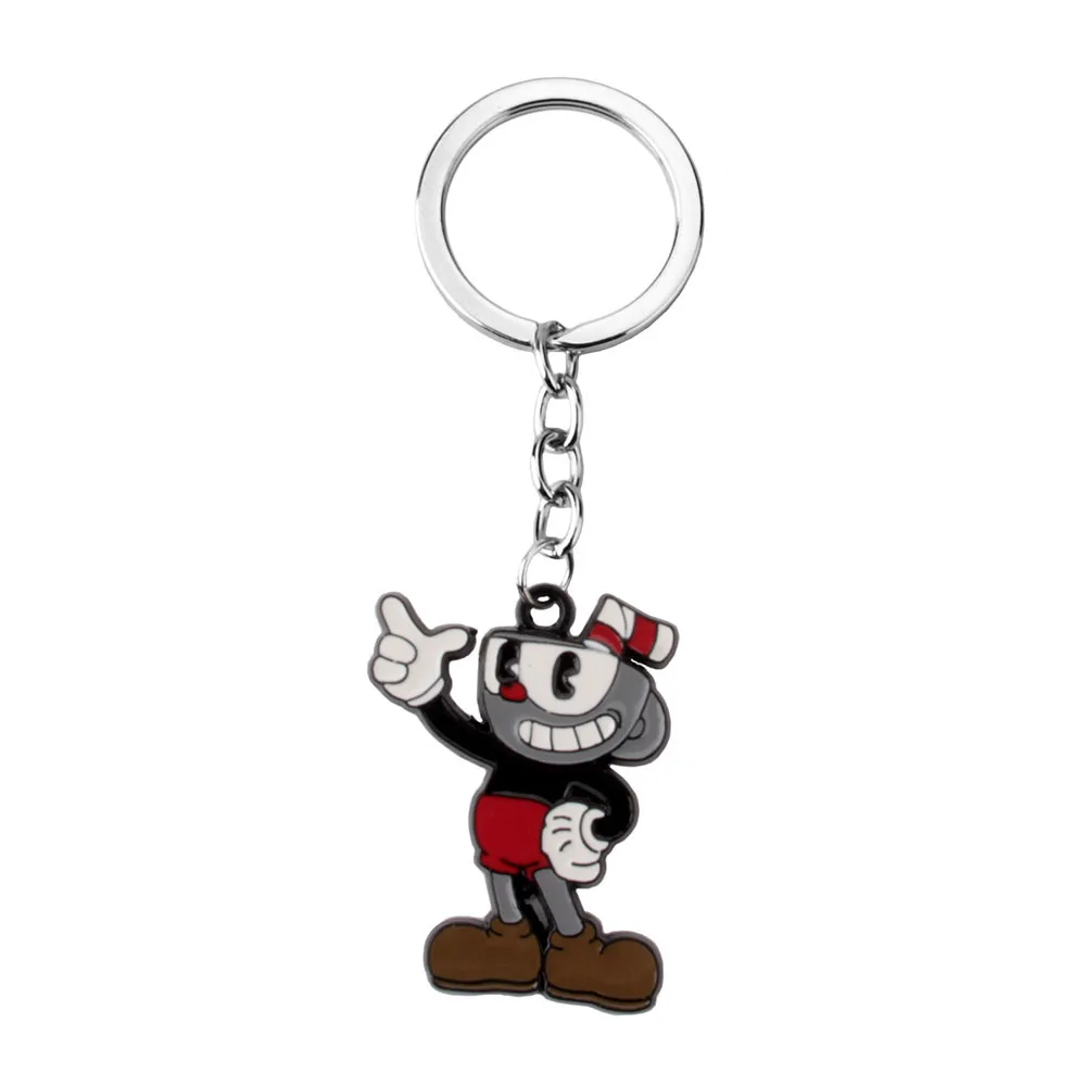 New game peripheral cuphead alloy keychain mug character pendant