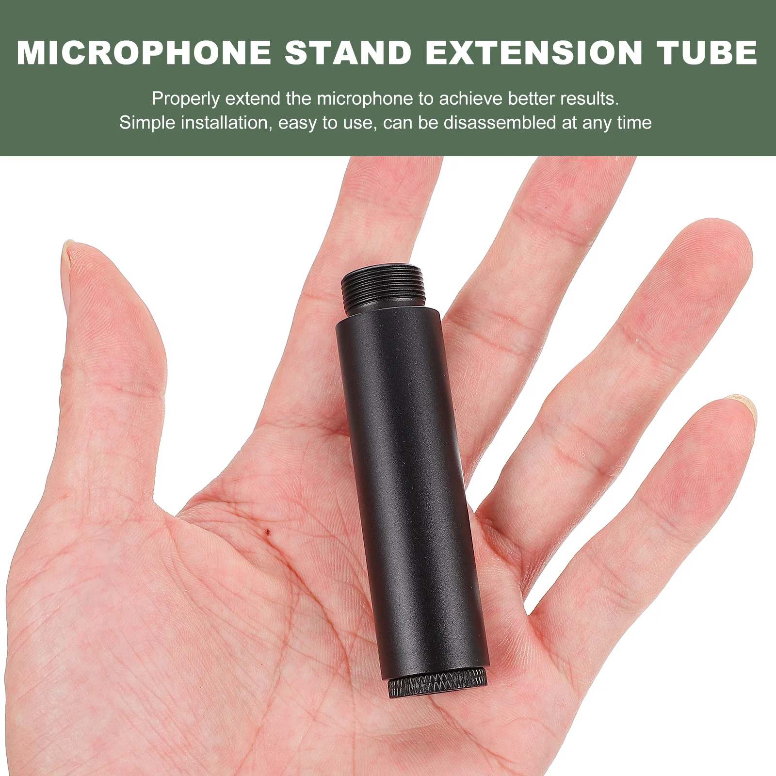 1 set For Mic Black Universal Extension For Arm Stand Microphone Sand Extension Tube Stand Support Arm Mounting Tube Mic