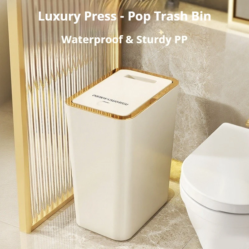 9,5 l nordischer Mülleimer mit One-Touch-Deckel, Deodorant, wasserdichter Mülleimer, Küche, Wohnzimmer, kleiner Papierkorb