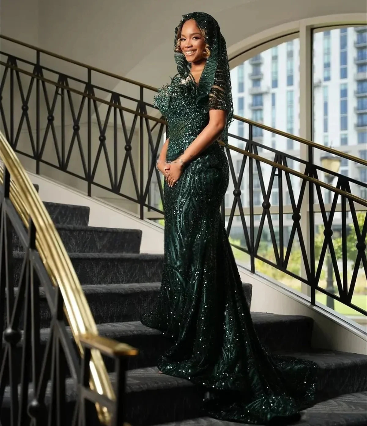 aliexpress black prom dress Robe Soiree Customized Black Prom Dresses Mermaid African Arabic Evening Gowns Beaded Crystals Long