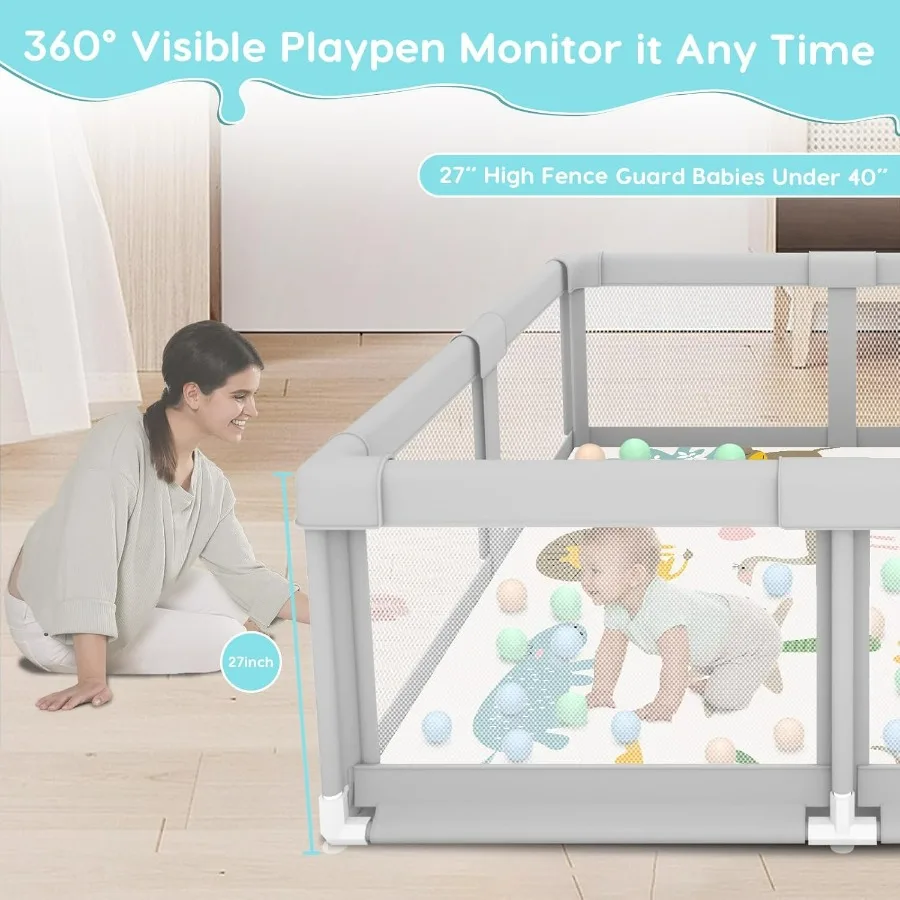 Box per bambini con tappetino Box per neonati e bambini piccoli Penna da gioco BabyFence per interni ed esterni Robusto cortile da gioco di sicurezza con