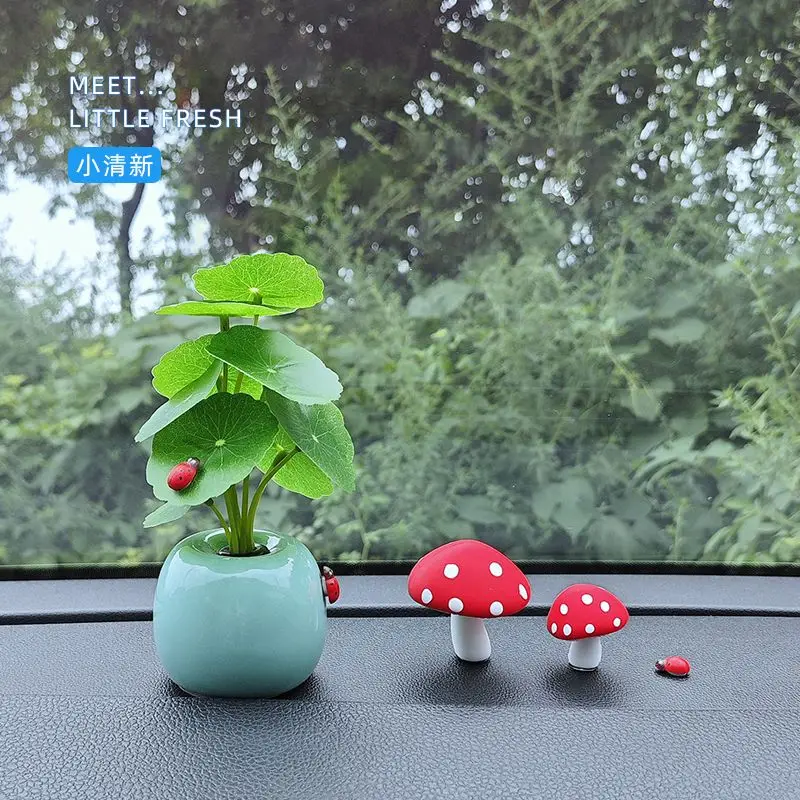 

2025 New Car Decorations Artificial Potted Plants for Dashboard Office Car Accessories