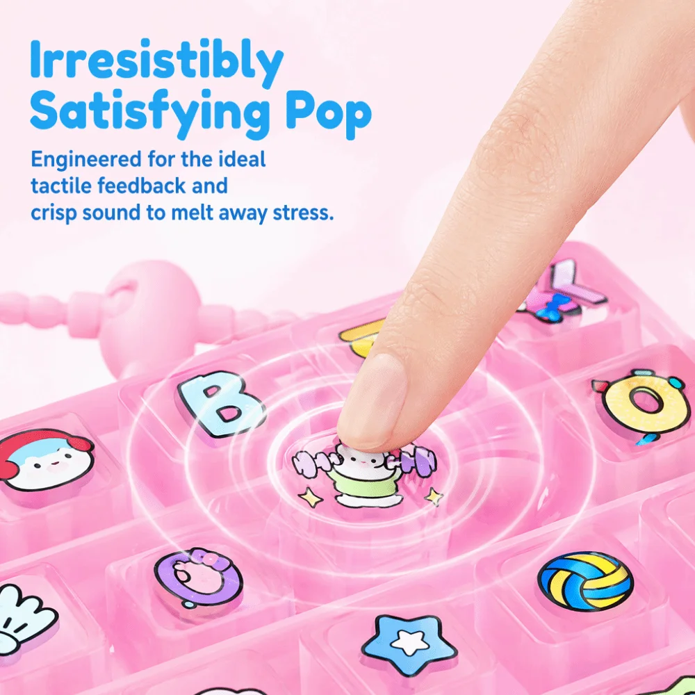 Cute 26-key Stress Relief Decompression Keychain Portable Press Button Gifts Clear Key Sounds Keyboard Bag Pendant