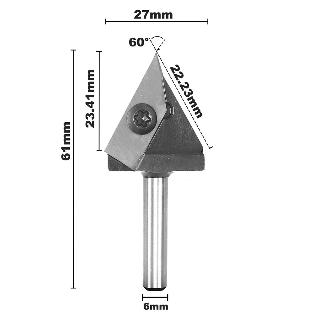 Utile fresa per fresa lame per smussatura incisione per incisione sostituzione legno a forma di V 60 gradi per legno