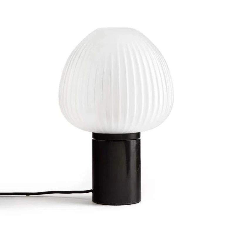 

Modern simple bedside bedroom model room glass lamp art living room study mushroom small table lamp