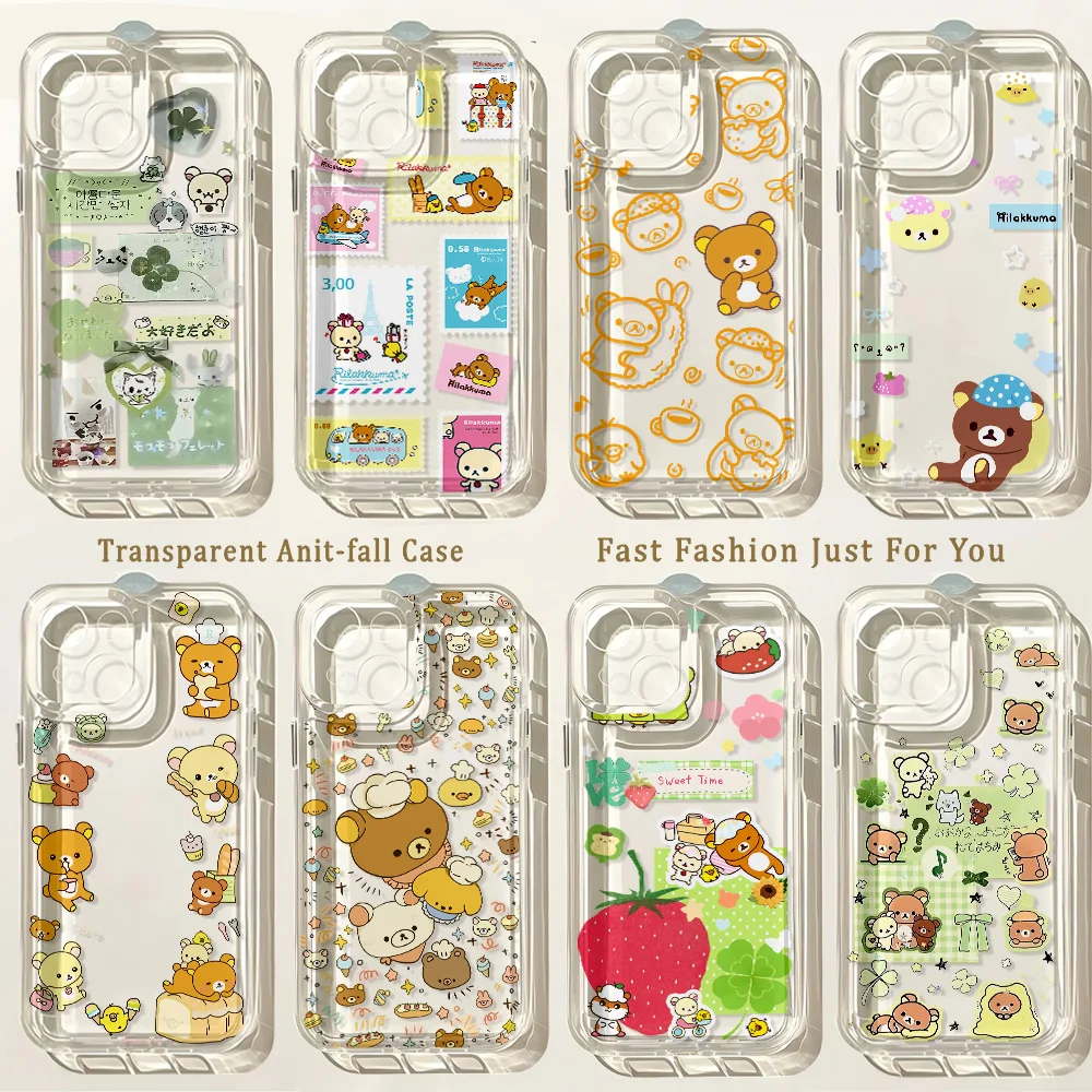 HOT Anime Cute Rilakkumas Phone Case For Samsung Galaxy A37 A57 A16 A07 A17 A36 A26 A56 A55 A35 A54 A24 A14 A06 A05 A13 4G 5G