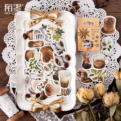 46 sztuk/partia Vintage kawy dekoracyjne naklejki Latte dziennika małe naklejki podróży etykieta planer DIY Album Scrapbooking materiały piśmienne