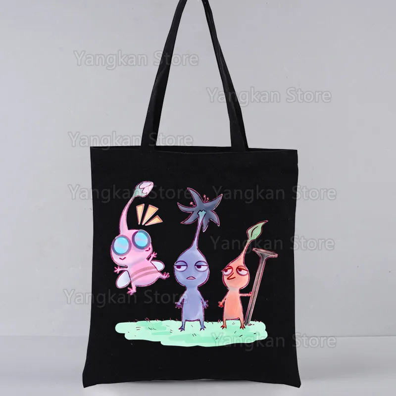 

Модные дорожные холщовые сумки с индивидуальным дизайном Pikmin, сумка-тоут, оригинальный дизайн, сумка для покупок Pures Shopper