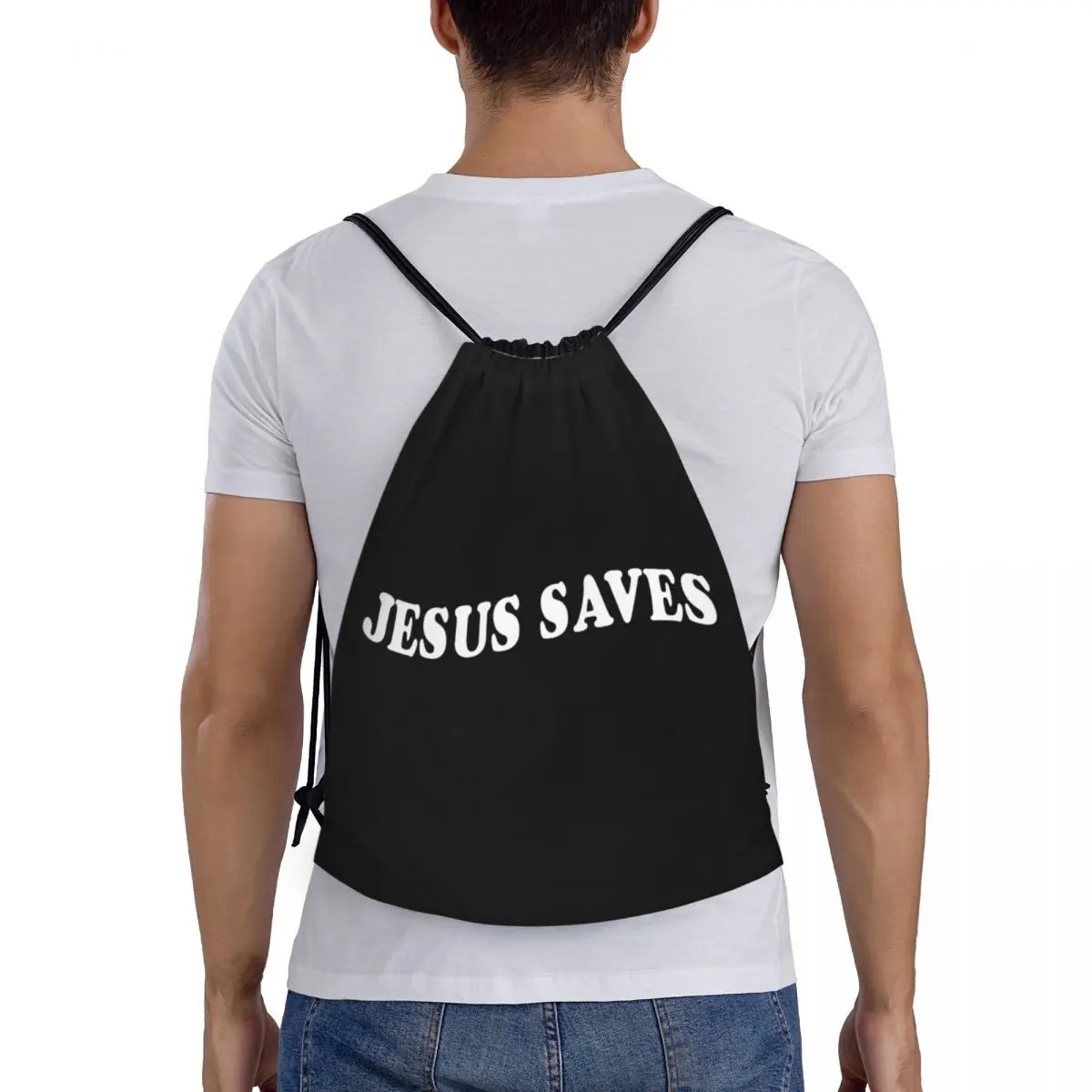 Christian Jesus Redt Trekkoord Tassen Sport Rugzak Gym Sackpack Christ Religie String Tassen Voor Yoga