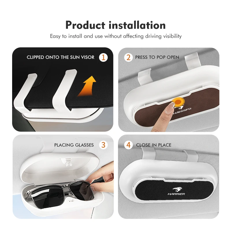 Suede Car Sun Visor Glasses Case Organizer Box Sunshade Holder For Toyota Harrier Corolla 2008 Avensis Rav4 Noah