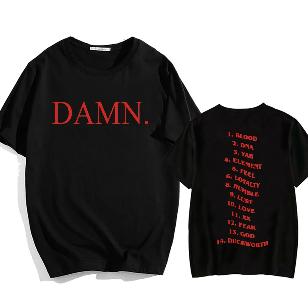 DAMN. High Quality Rock Kendrick Lamar Album Print Fashion T-shirt Men Women Summer Oversize Short Sleeve Round Neck Streetwear