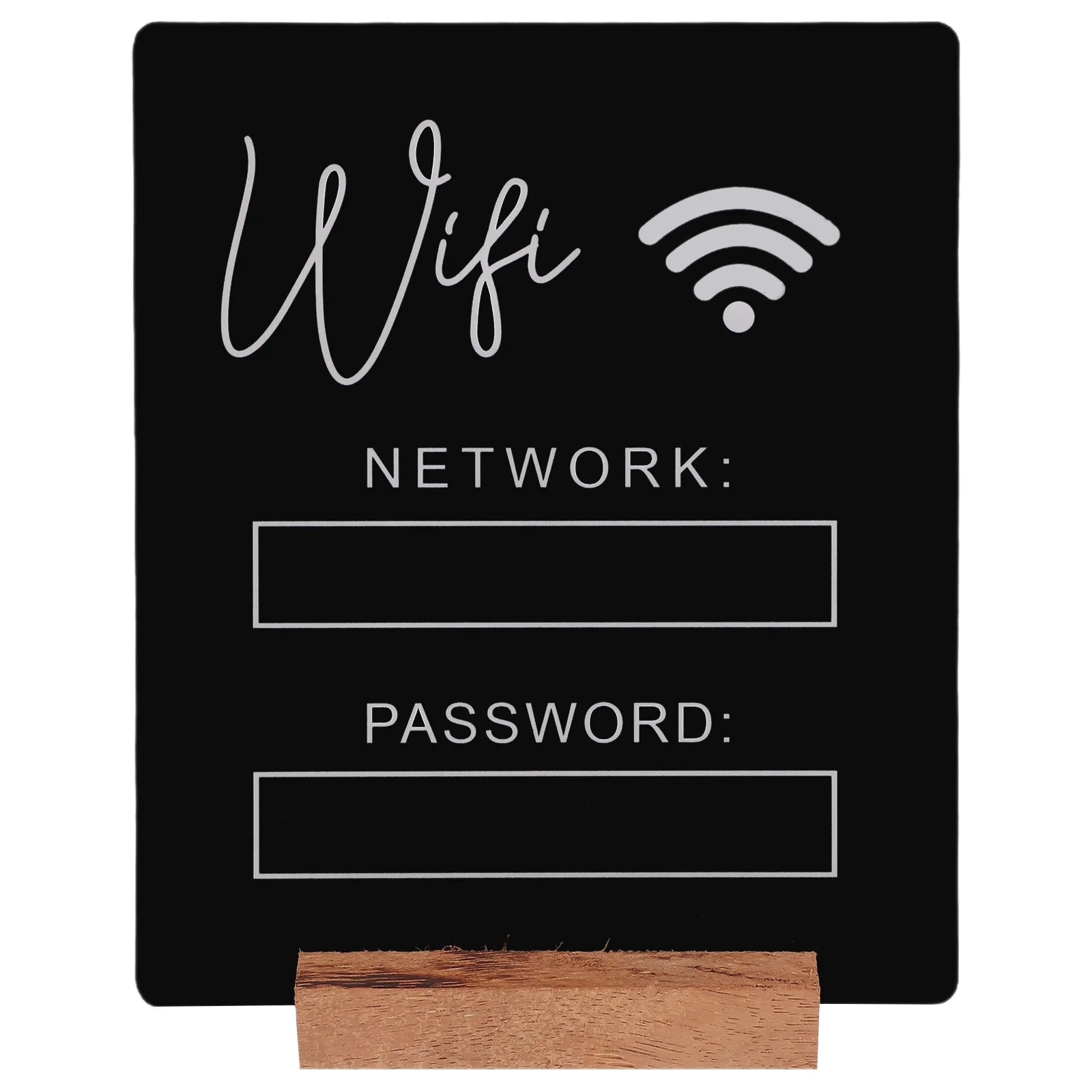 Acrylic WIFI Password Sign Black Chalkboard for Home Office Restaurant Easy Clean Guest Room Wireless Network Reminder