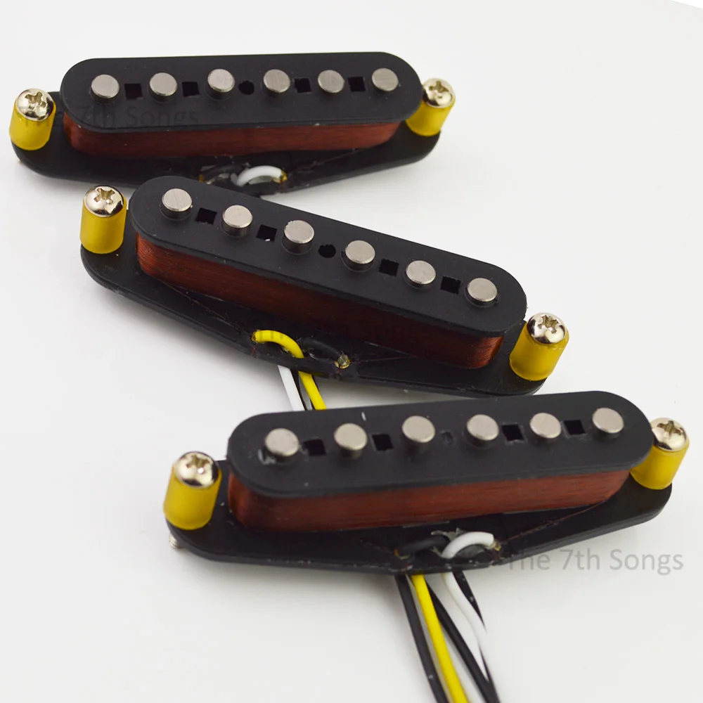 Vintage 1969 Set Alnico 5 Electric Guitar ST Single Coil Plain Enamel Wire 69 Pickup Heavy Build Coil Hendrix Style