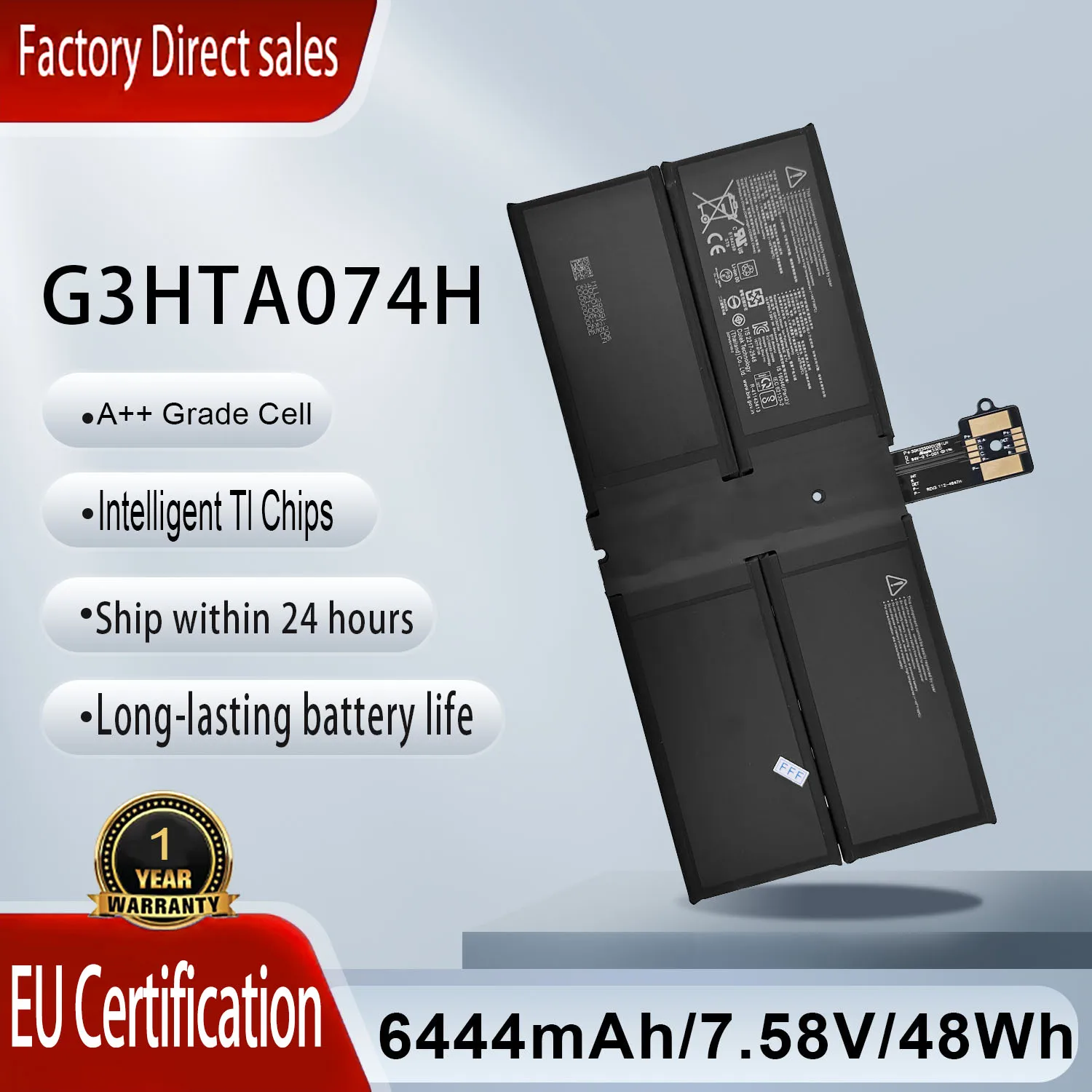 

G3HTA074H DYNH03 Replacement Battery For Microsoft Surface Pro 7+ 7 Plus 1960 GA3HTA025H G3HTA073H