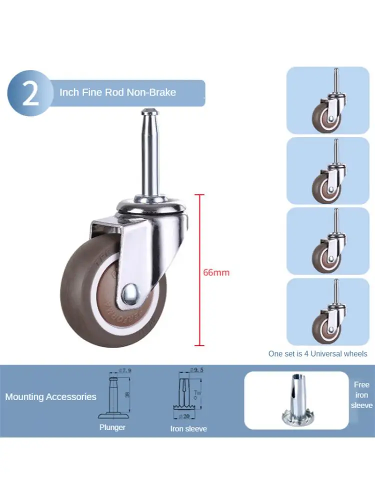 Universal borracha macia Berço Pulley, Silent Móveis Berço, L Shaped Splint, Acessórios de roda, 2 