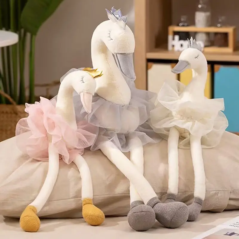 Beautiful Skirt Swan White&Pink Color Super Lovely Animal Stuffed&Plush Toys Party Dolls Gifts For Friends