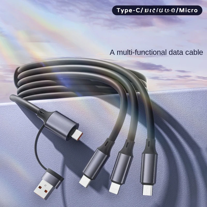 Multifunctional 2 in 3 Fast Charging Data Cable Suitable for IPhone Xiaomi Redmi Samsung Mobile Phone Fast Charging Data Cable