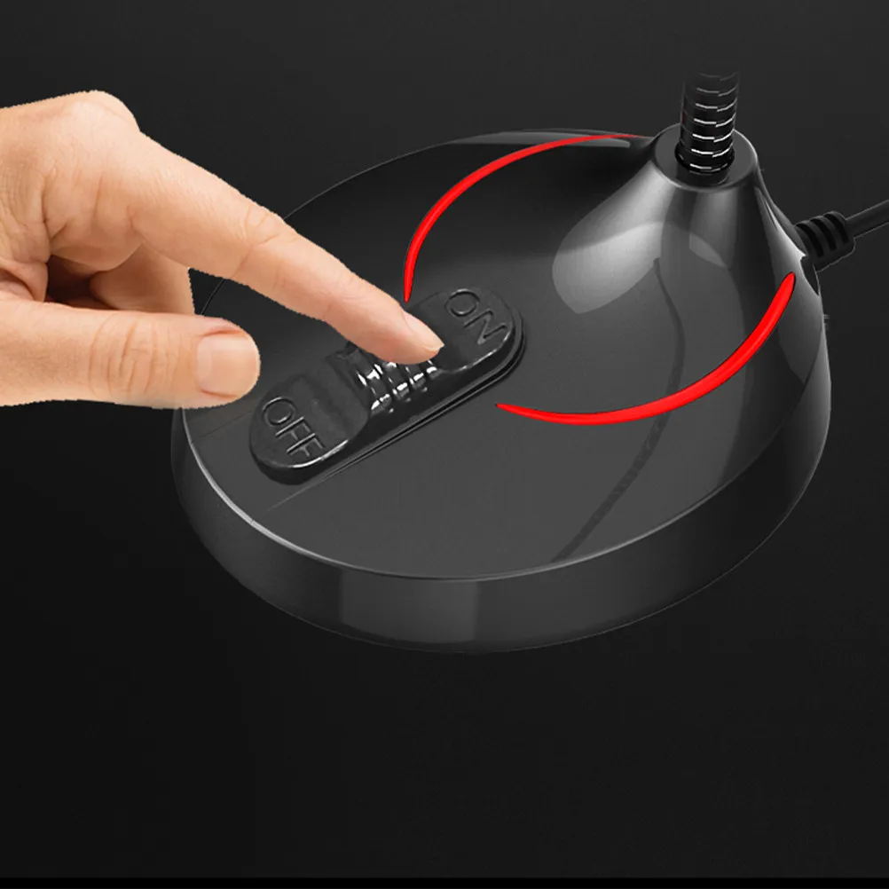 Portable Microphone Stand Black Round Base Desktop Bracket Detachable Flexible Adjustable for Broadcast Podcast Online Meeting
