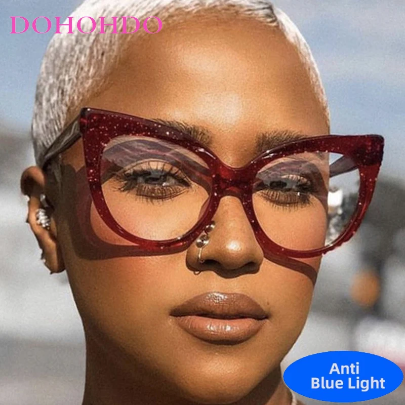 

Vintage Designers Big Frame Cat Eye Blue Light Blocking Glasses Women Men Optical Spectacle Protection Eyeglasses Lentes Очки