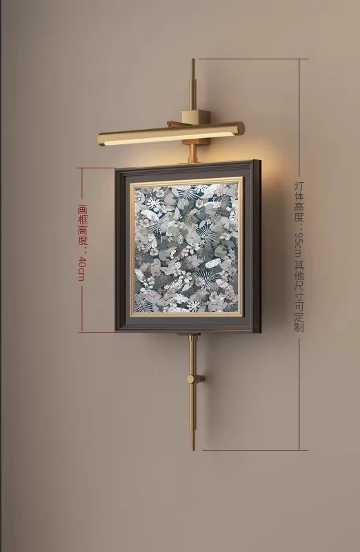 A  Lighting decorative painting for high-end restaurants and hotels, background wall hanging painting with lights, art mural