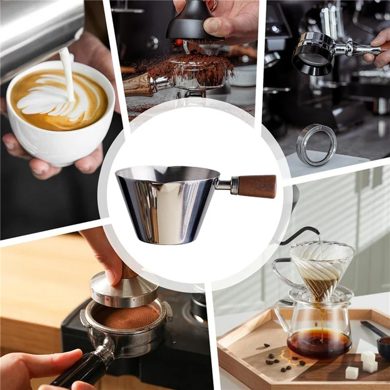 

【Today-Only!】2X 90Ml Stainless Steel Measuring Cup Espresso Cups Small Coffee Milk Pitcher Jug Espresso Shot Cup Measure Silver