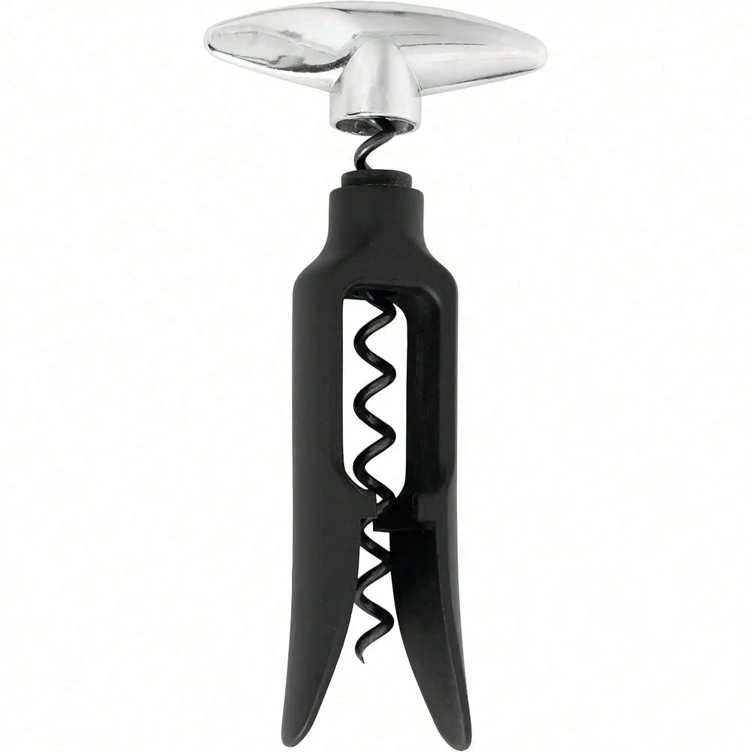 

Pulling Corkscrew Wine Opener, Durable Plastic With Easy Turn Handle, Wine Bottle Opener For Bartenders, Home Bar Tools, Bar Cart Accessories, Kitchen Essentials, Set Of 1, Black