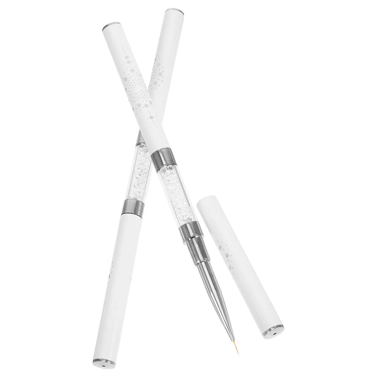 2pcs Nail Art Liner Brushes Professional Double Ended Detailing Tools For Fine Line Drawing Precision Pen