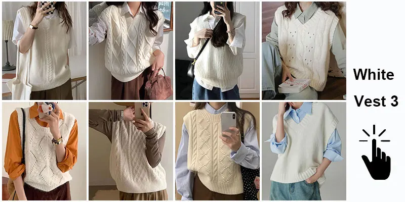 Green Knit Vest Printed Sleeveless Pullover Oversized Women Sweater Vest 2026 New Y2K Vintage Knitwear Women's Autumn Clothing