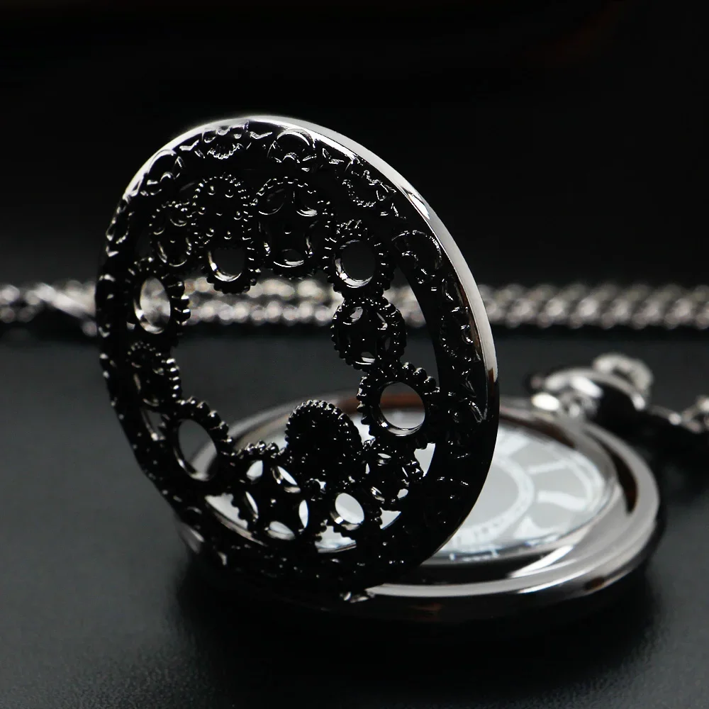 Orologio da tasca vintage in rame con apertura a scatto, collana con ciondolo al quarzo, elegante orologio stile Steampunk, regalo perfetto per uomini e donne