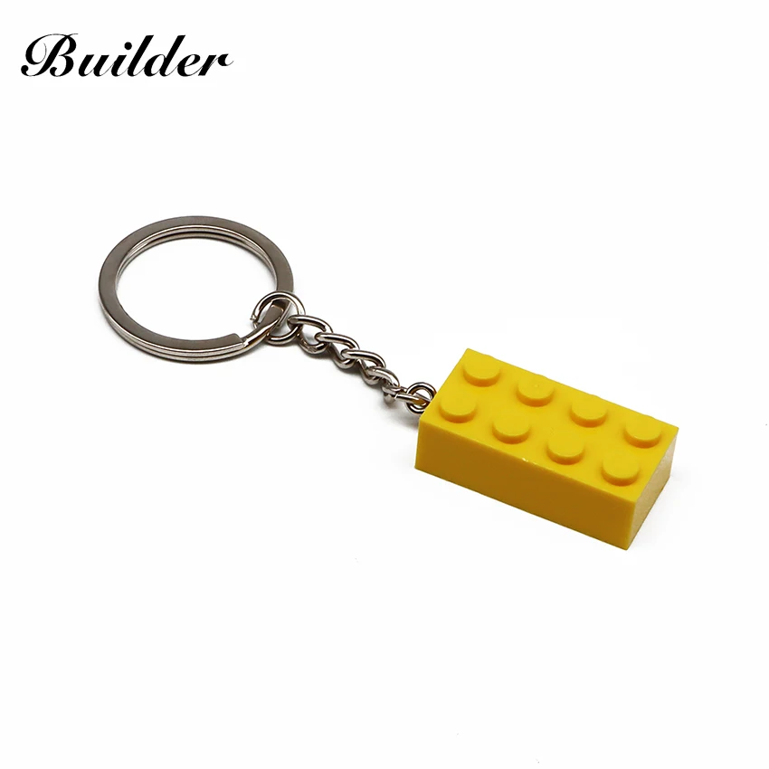 LLavero de bloques de construcción para niños, 2x4 anillo colgante de ladrillos, accesorios de bricolaje, Kits de modelos creativos, juguetes para