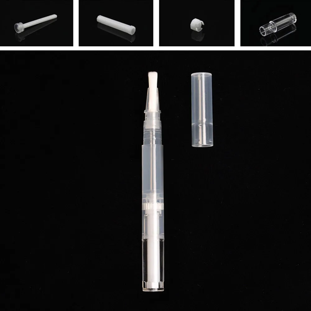 2Pcs 3ml Refillable Empty Twist Pen with Brush Bottle Cosmetic Container Nail Polish Tube for Balm Nail Art Paint Mascara Oils