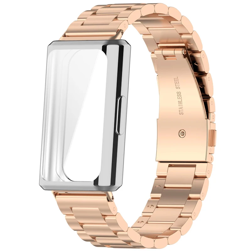 Edelstahlarmband + TPU-Schutzhülle für Huawei Band 11 Armband mit Hülle für Huawei Band 11Pro Metall Correa Zubehör