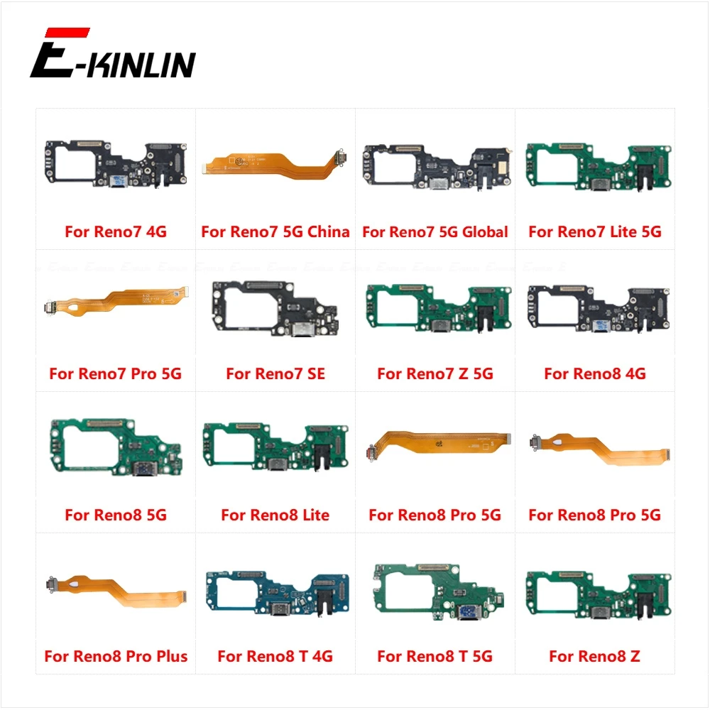 

Charging Port Connector Board Parts Flex Cable With Mic For OPPO Reno 7 8 Reno7 Reno8 Pro Plus Lite SE Z T 4G 5G