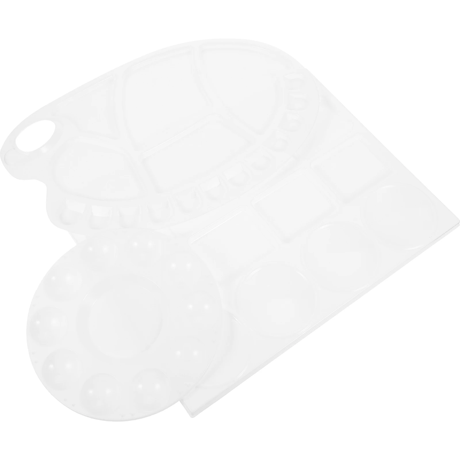 

3 Pcs Plastic DIY Oil Painting Palette Kids Student Color Mixing Tray Craft Gouache Pigment Arts Container Portable Paint H held